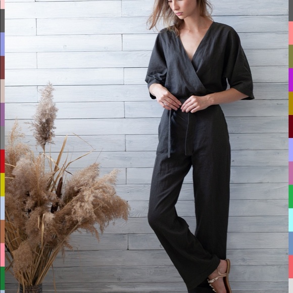 100% linen brand new jumpsuit - Picture 2 of 5